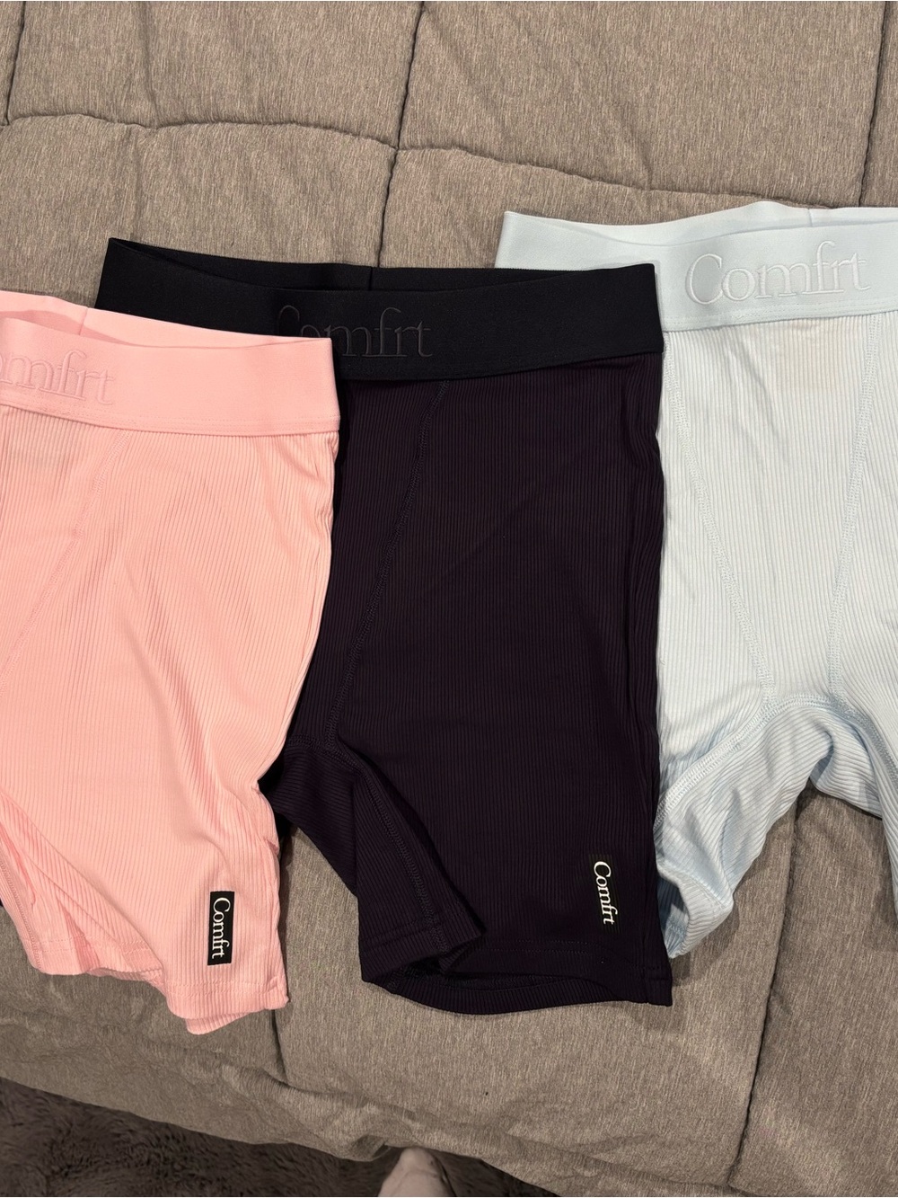 Comfrt Ribbed Boxer Shorts Bundle Size Medium (Navy Blue Pink)